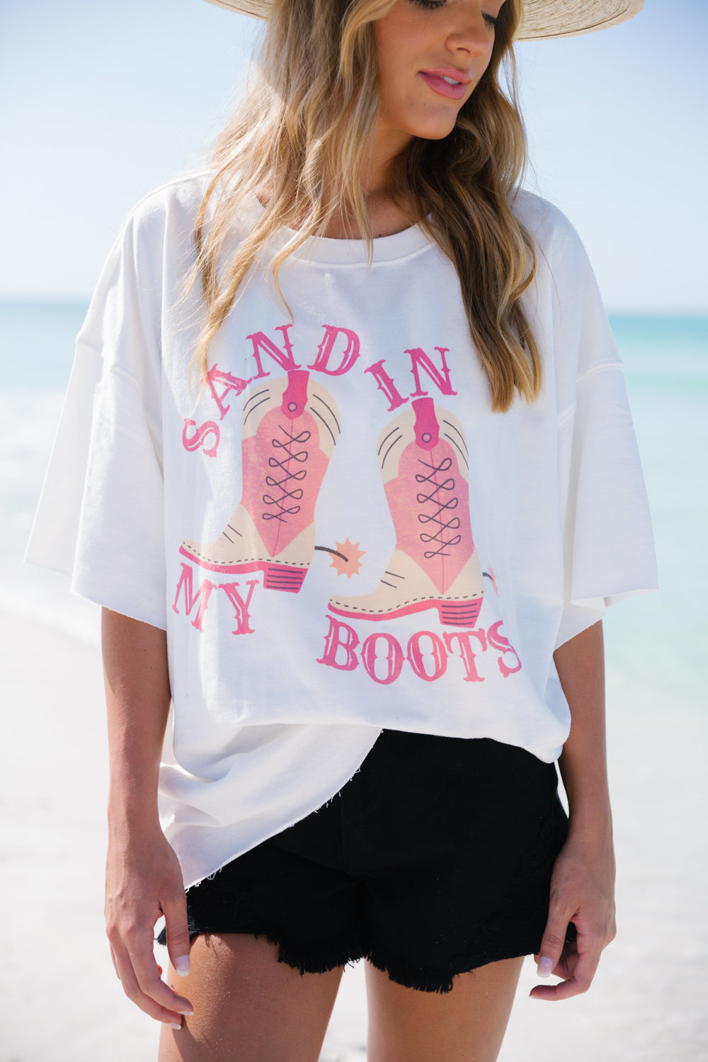 SAND IN MY BOOTS GRAPHIC TEE Loungewear Judith March SMALL  