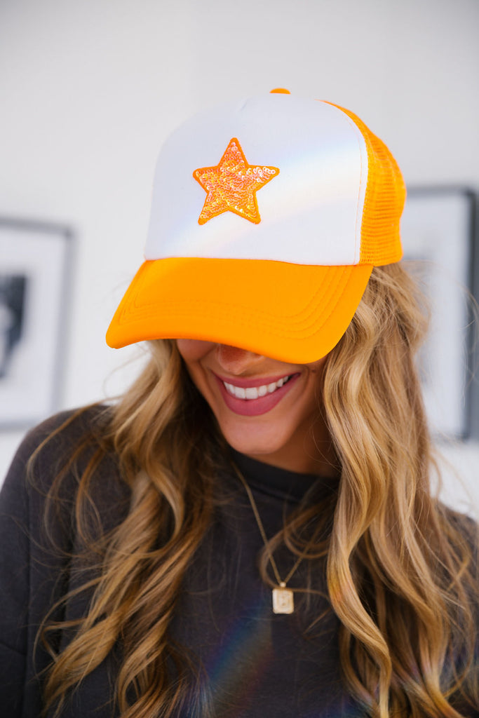 NEON COWBOY ORANGE TRUCKER HAT