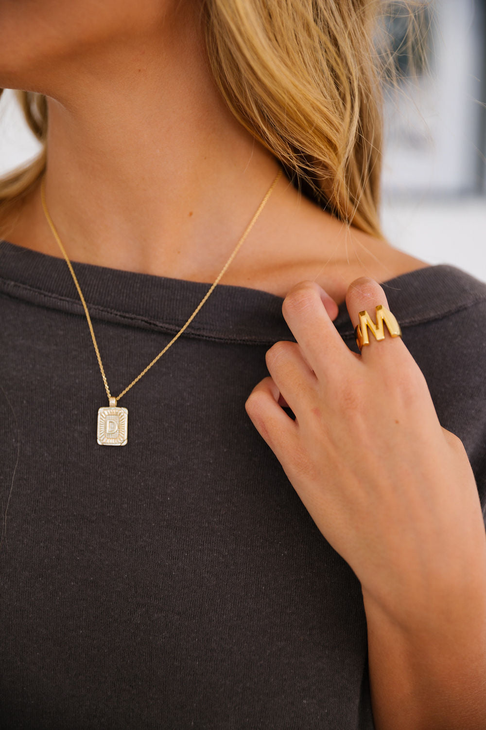 ART DECO INITIAL NECKLACE NECKLACE Judith March   