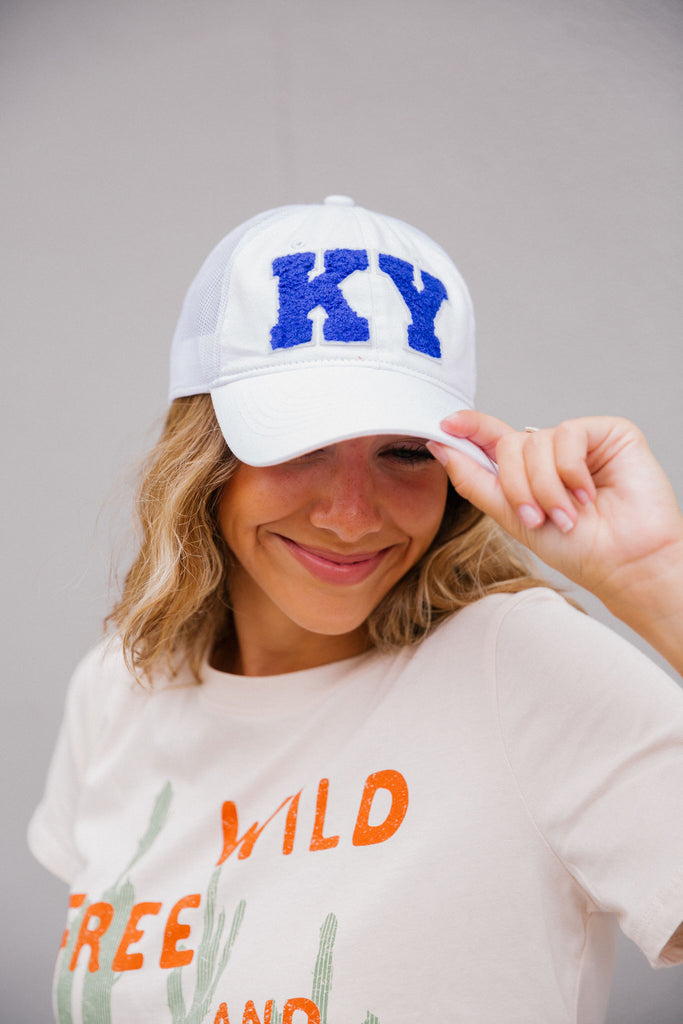 KENTUCKY VARSITY PATCH HAT Hats Judith March WHITE  
