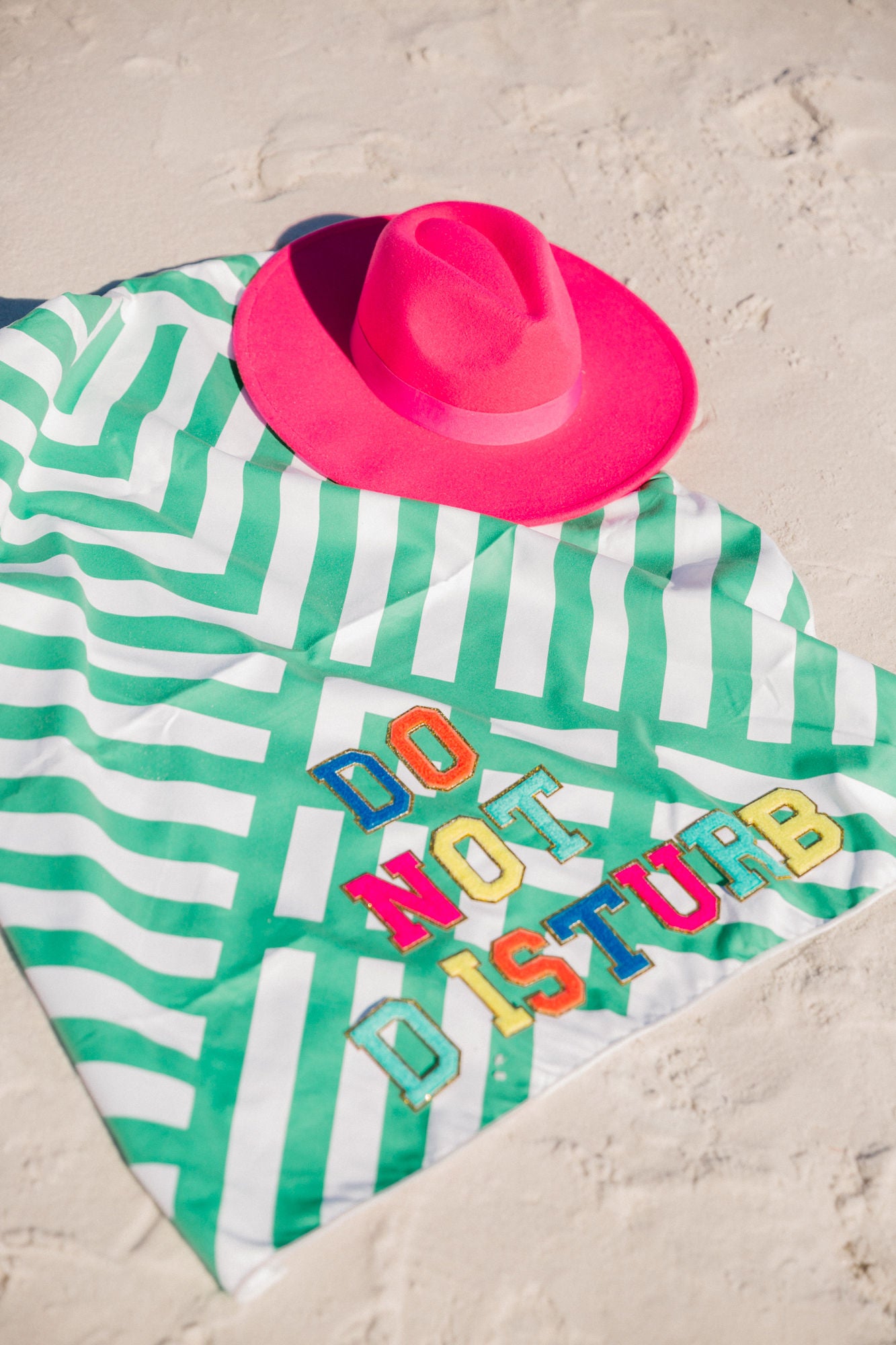 CUSTOM BEACH TOWEL Beach Towels Judith March MINT GREEN AND WHITE STRIPES  