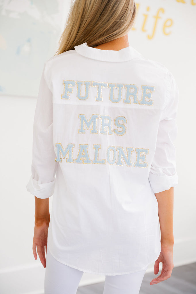 CUSTOM BUTTON DOWN TOP Shirts & Tops Judith March WHITE SMALL 