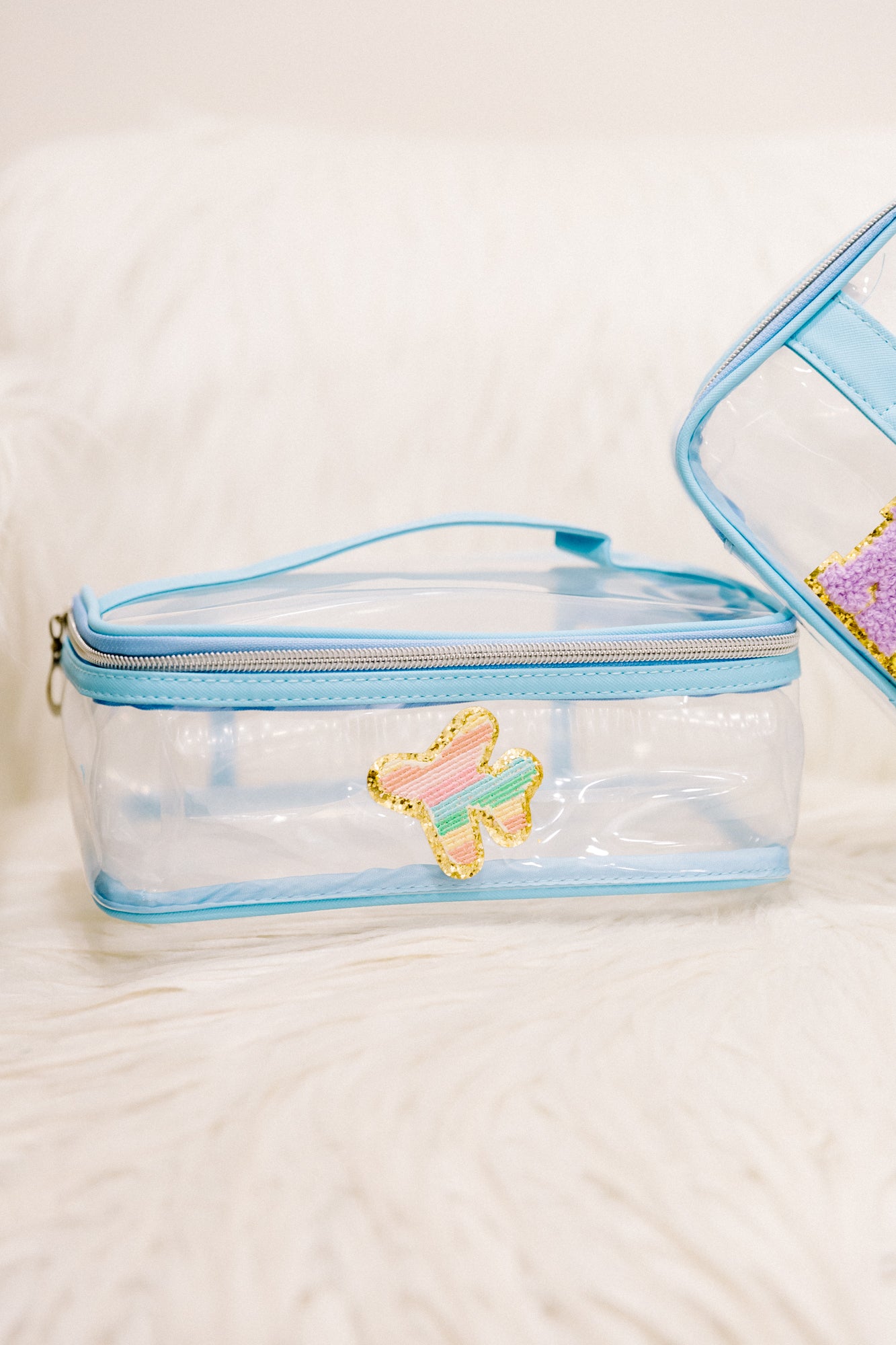 CUSTOM CLEAR MAKEUP BAG Cosmetic & Toiletry Bags Judith March BLUE  