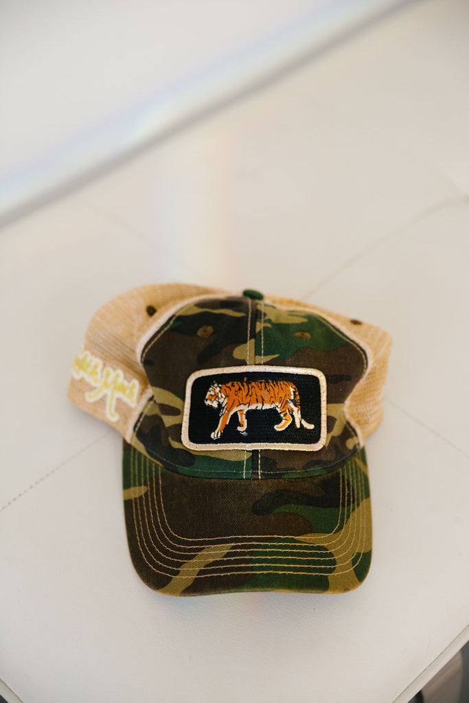 GO GET EM, TIGER PATCH HAT Hats Judith March CAMO DISTRESSED  