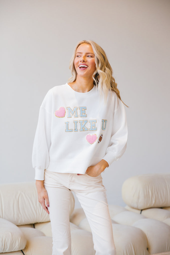 LOVE ME, LIKE YOU, LOVE FOOTBALL PULLOVER