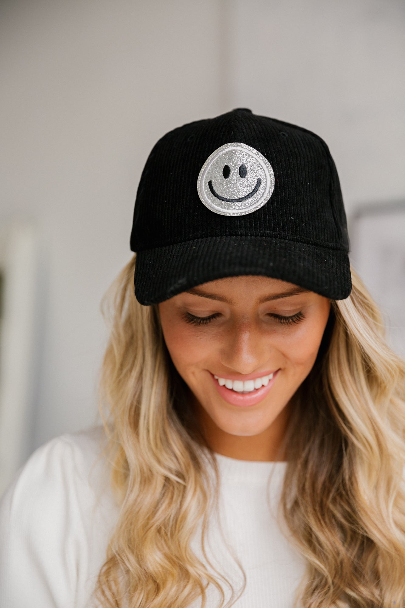 ALL SMILES CORDUROY PATCH HAT Hats Judith March   