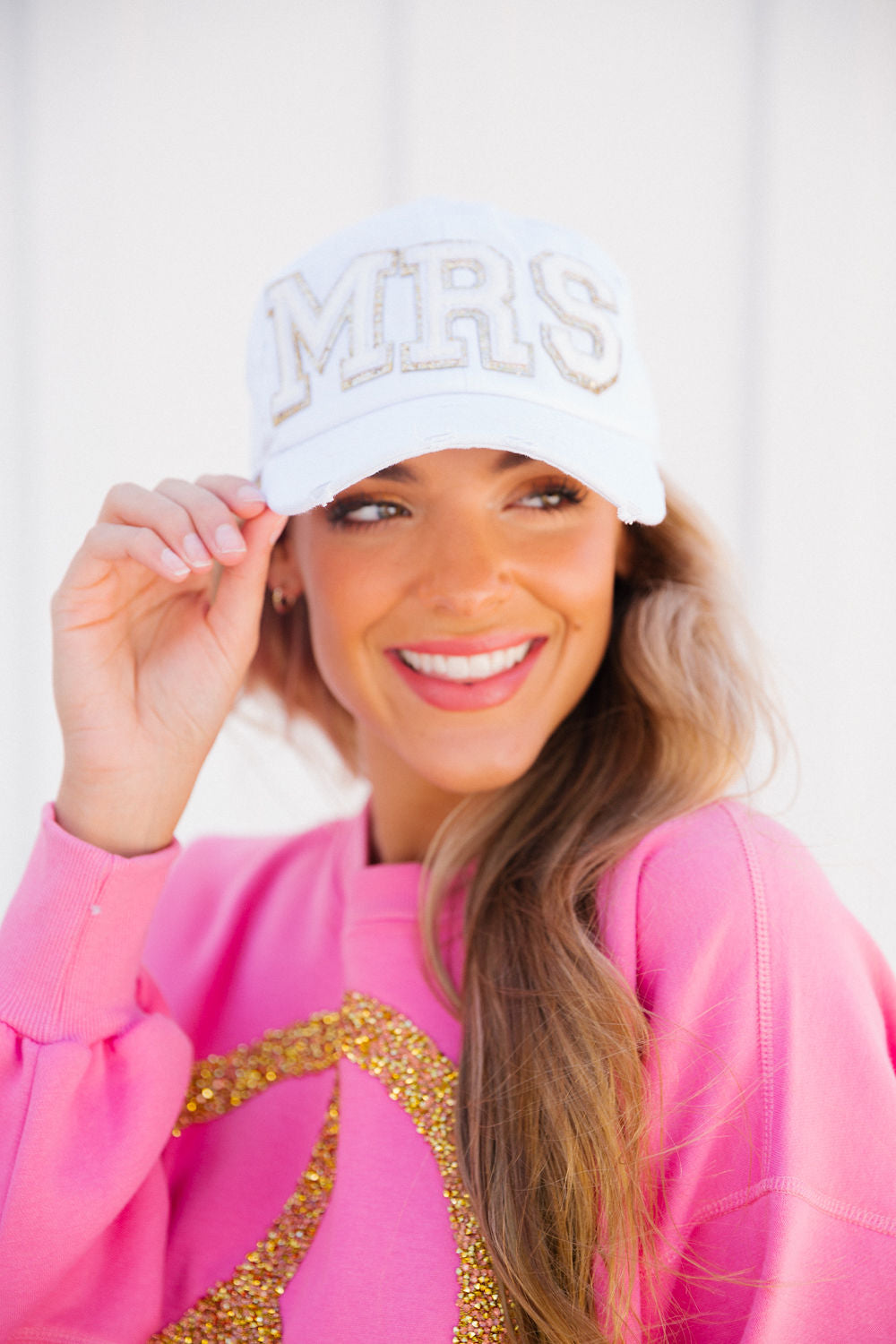 MRS WHITE GLAM DISTRESSED HAT Hats Judith March   