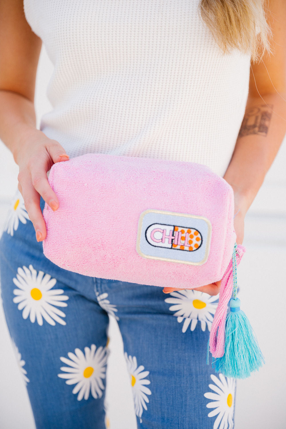 CHILL PILL PINK MAKEUP BAG Cosmetic & Toiletry Bags Judith March CHILL-PILL BAG  