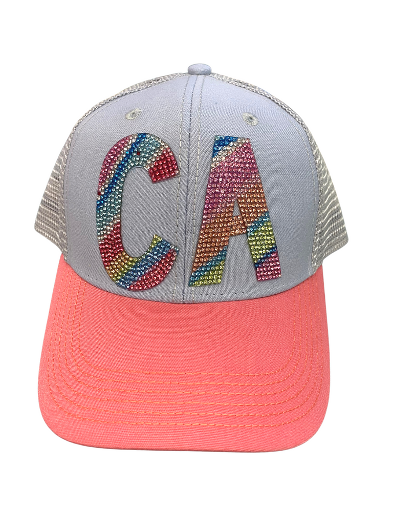 RAINBOW LETTER STATE HAT (PICK YOUR STATE)