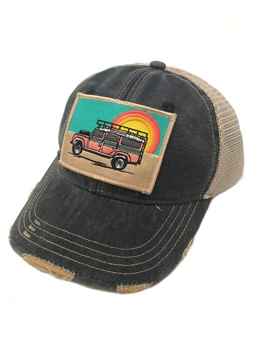 SUNSET LAND ROVER PATCH HAT Hats Judith March DENIM DISTRESSED  