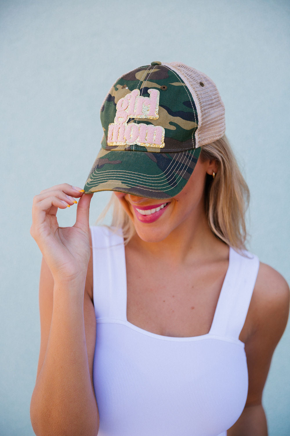 GIRL MOM TERRY LETTER PATCH HAT Hats Judith March   