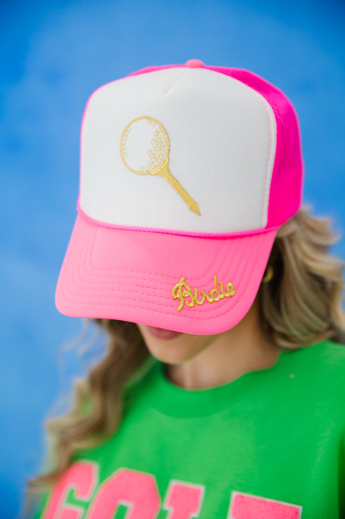 BIRDIE GOLF TRUCKER HAT TRUCKER HAT Judith March HOT PINK AND WHITE  