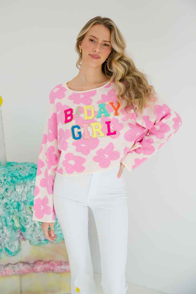 BIRTHDAY GIRL FLORAL SWEATER SWEATER Judith March   