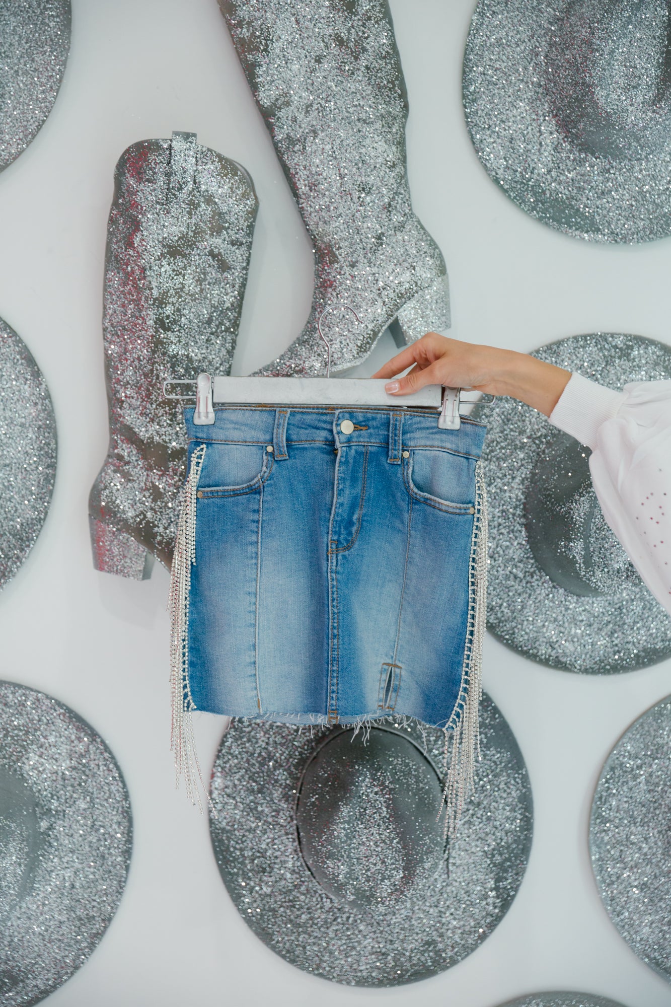 MINI KIDS DISCO COWGIRL DENIM SKIRT DENIM JACKET Judith March   