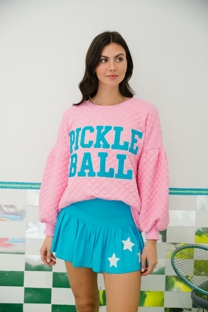PICKLE BALL QUILTED PULLOVER