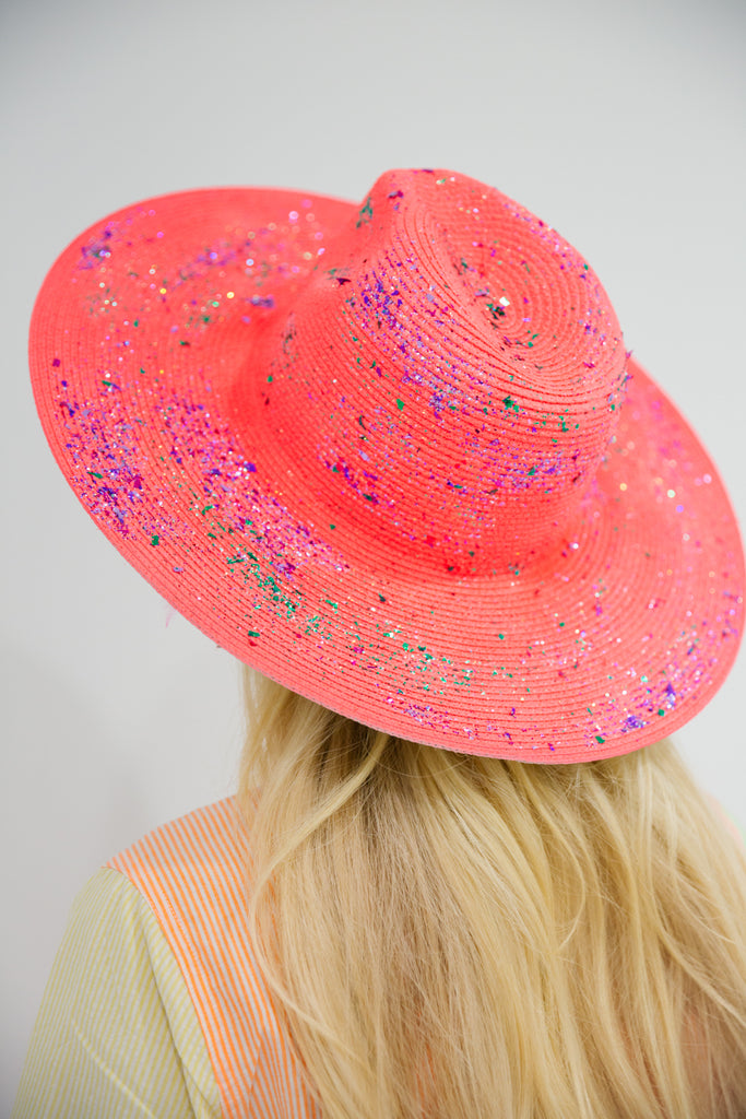 PARTY GAL HAT HAT Judith March CORAL CONFETTI  