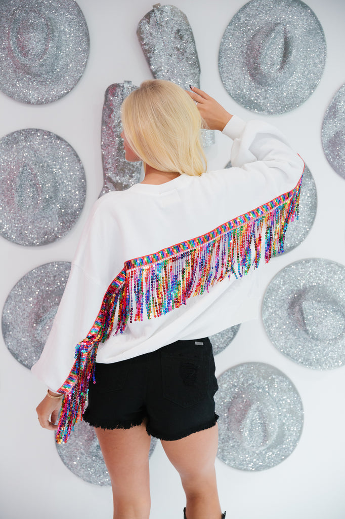 FRINGE BUTTERFLY PULLOVER