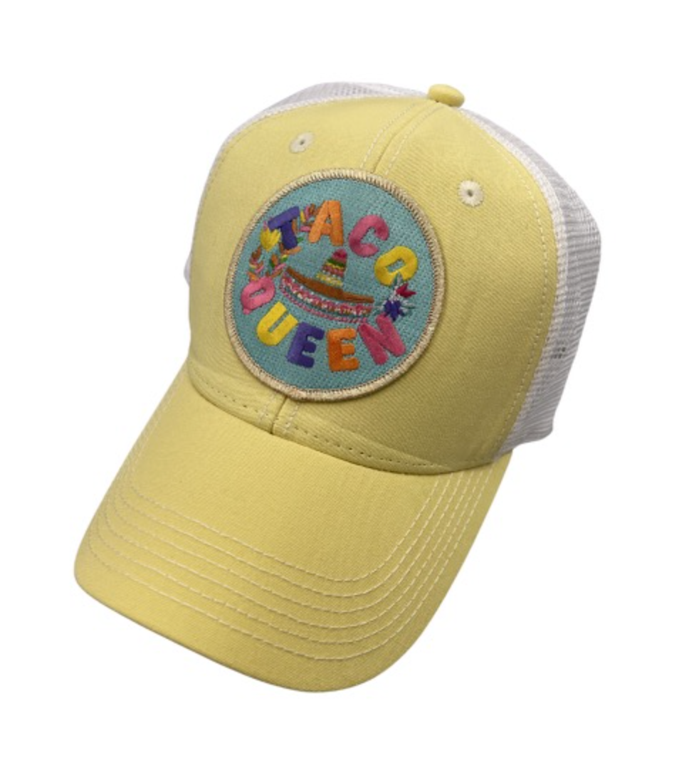 TACO QUEEN PATCH HAT Hats Judith March LEMON STRUCTURED  