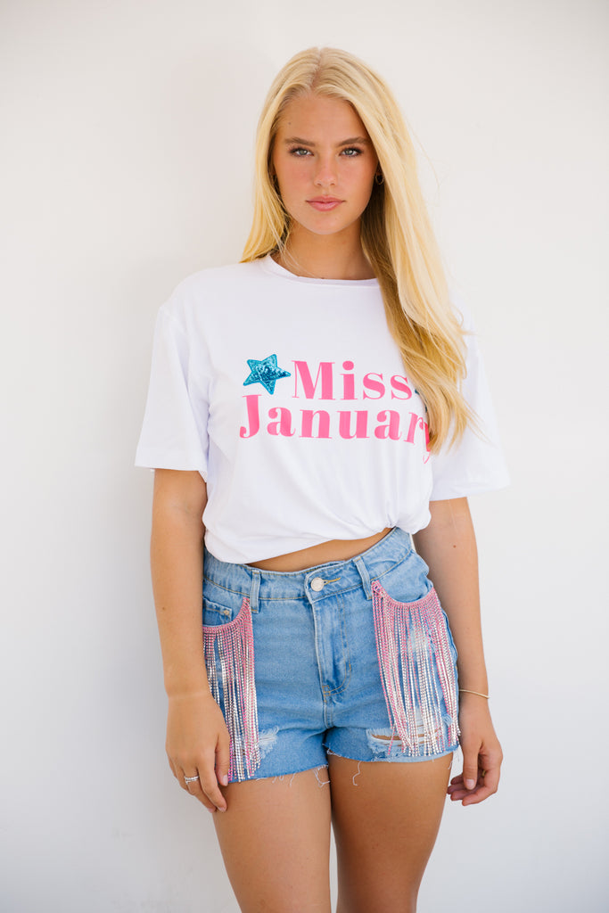 CALENDAR GIRL STAR TEE Tee Judith March   