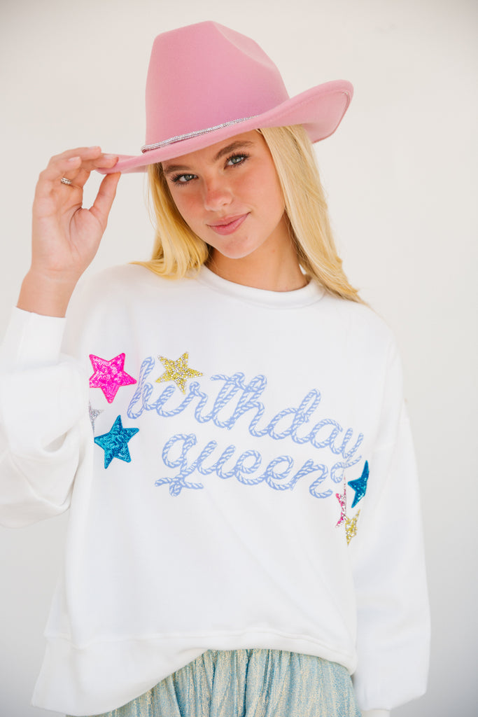 BIRTHDAY QUEEN IVORY PULLOVER