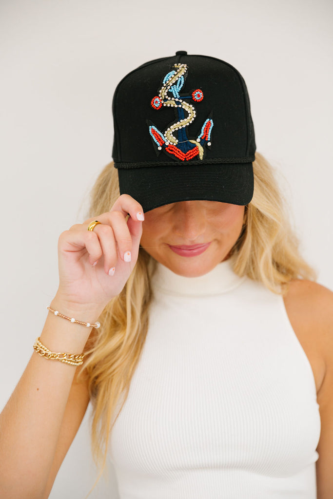 BEADED ANCHOR PATCH HAT