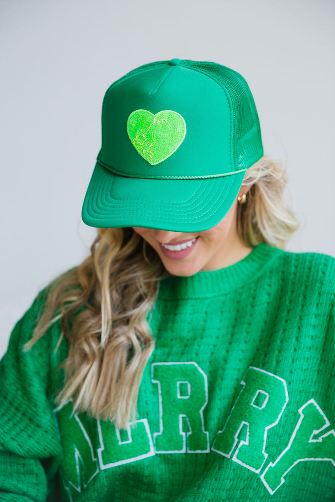 GREEN HEART TRUCKER PATCH HAT (PRE-ORDER) HAT Judith March