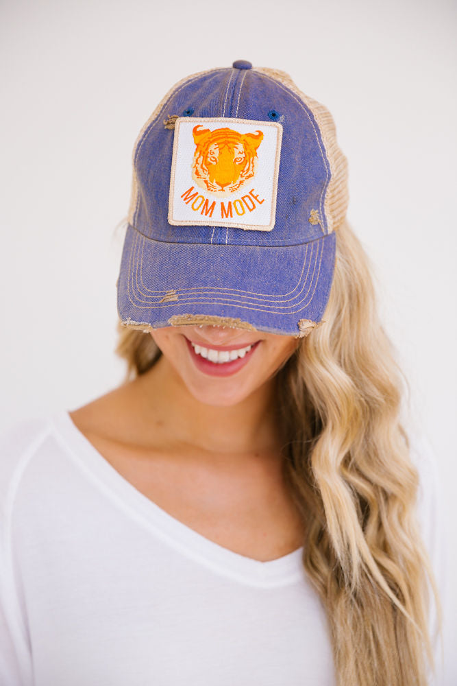 MOM MODE PATCH HAT HAT Judith March DENIM DISTRESSED  