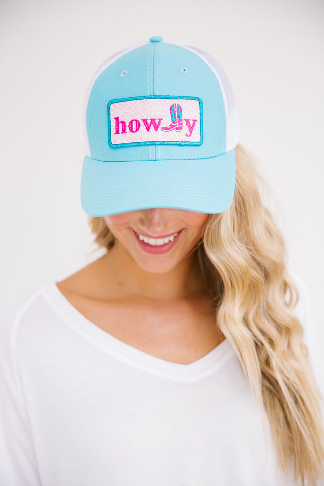 HOWDY BOOT PATCH HAT Hats Judith March TURQUOISE  