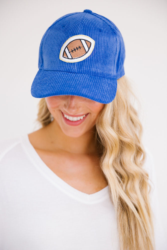 GAMEDAY HAT COLLECTION Hats Judith March FOOTBALL - ROYAL CORDUROY  