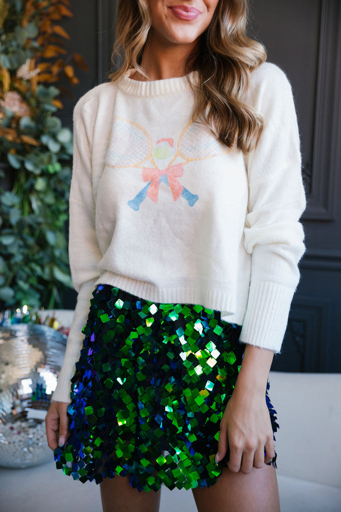 GROOVY TWO-TONE SEQUIN SKIRT