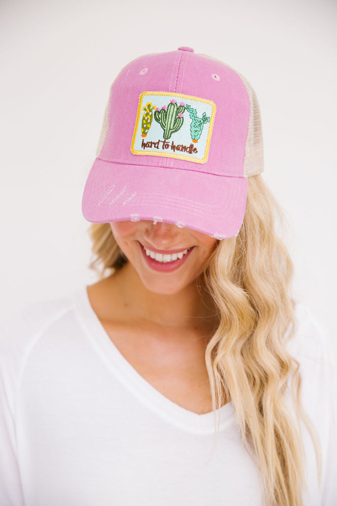 HARD TO HANDLE CACTUS PATCH HAT Hats Judith March PINK STRUCTURED  
