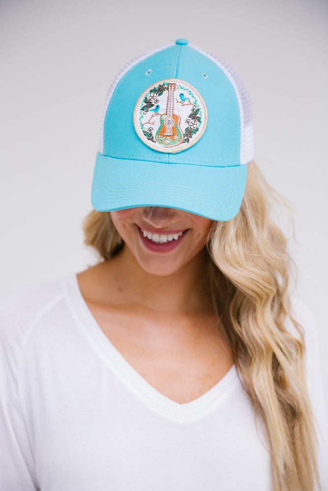 MYSTIC GUITAR PATCH HAT Hats Judith March TURQUOISE STRUCTURED  