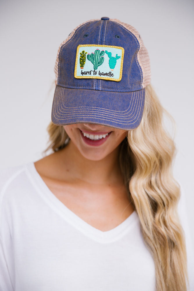 HARD TO HANDLE CACTUS PATCH HAT Hats Judith March DENIM DISTRESSED  