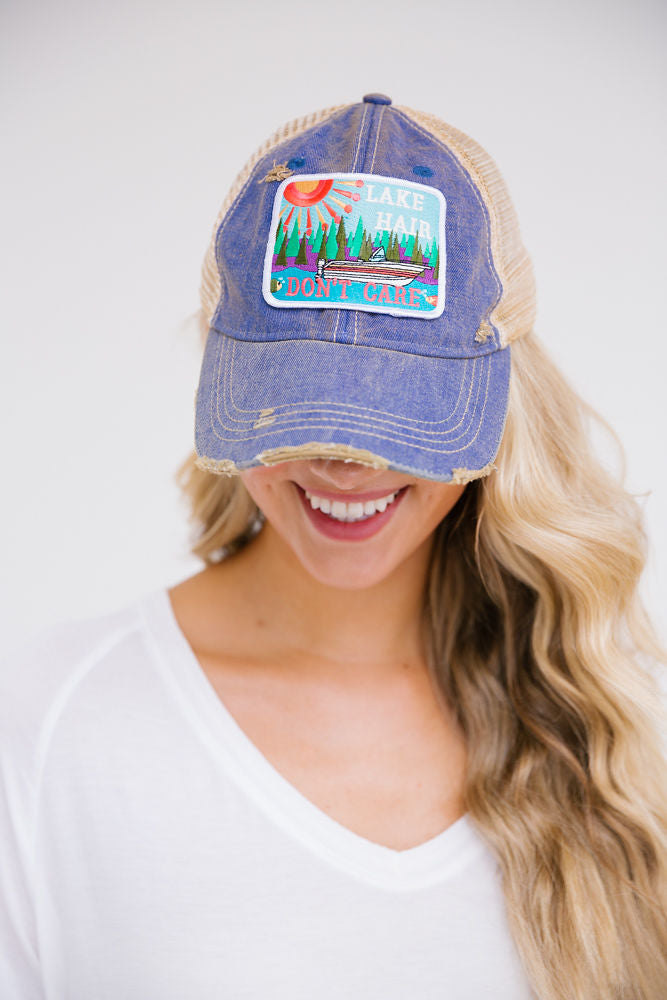 ABSTRACT LAKE HAIR DON'T CARE PATCH HAT