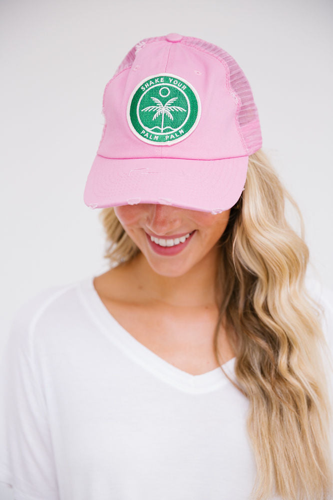 SHAKE YOUR PALM PALM PATCH HAT Hats Judith March BUBBLEGUM  