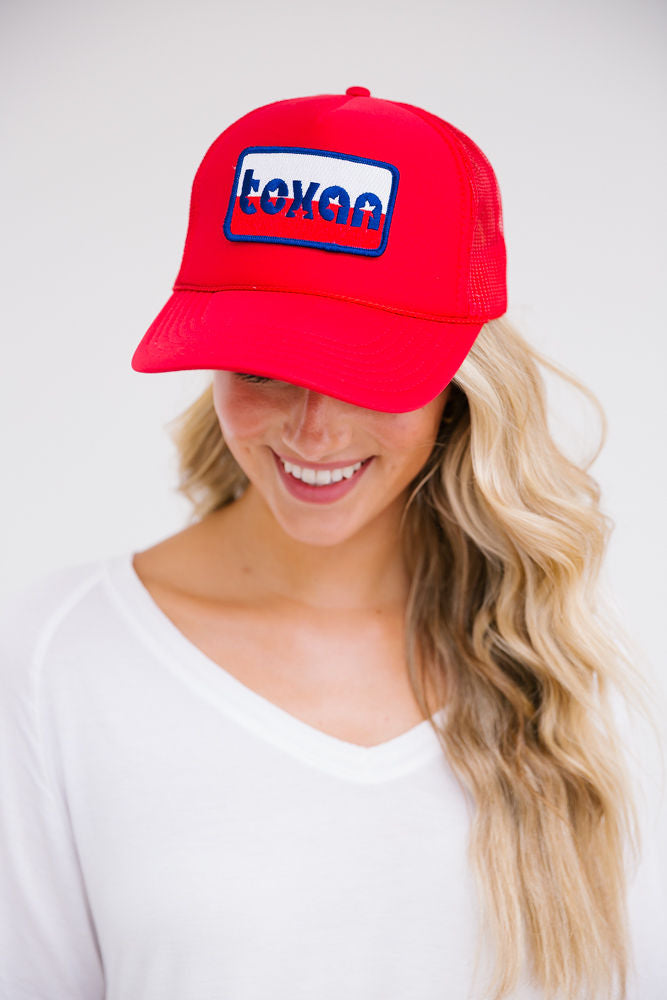 LONE STAR TEXAN PATCH HAT Hats Judith March RED TRUCKER  