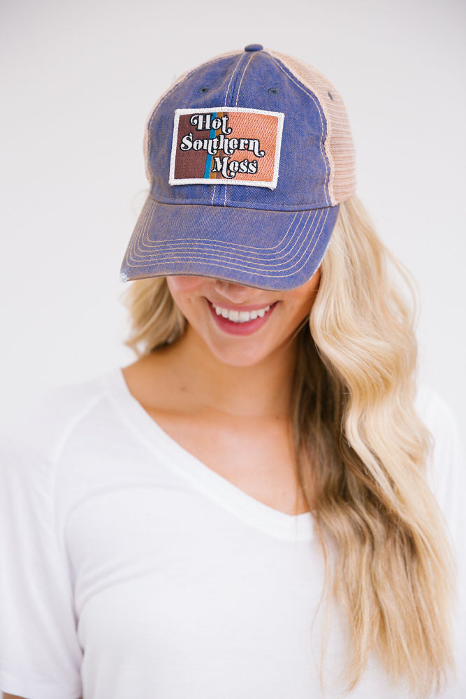 FROSTED HOT SOUTHERN MESS PATCH HATS Judith March DENIM DISTRESSED  