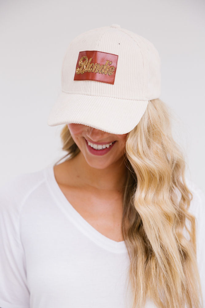 BEADED LEATHER BLONDIE PATCH HAT