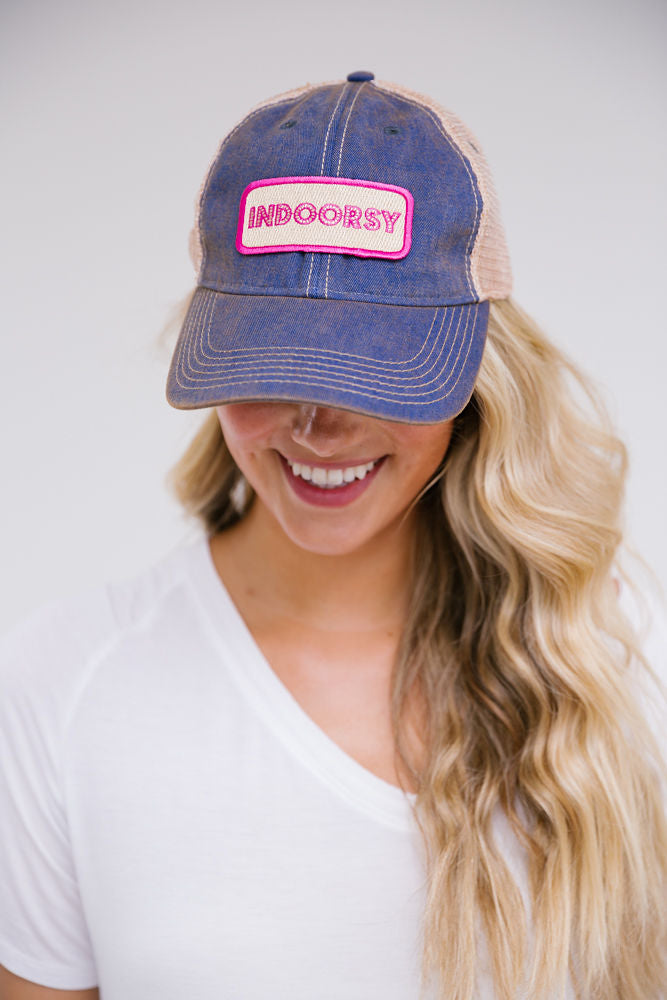 INDOORSY PATCH HAT Hats Judith March DENIM DISTRESSED  