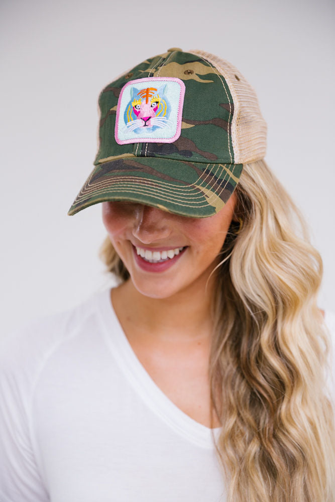 ABSTRACT TIGER PATCH HAT Hats Judith March CAMO  