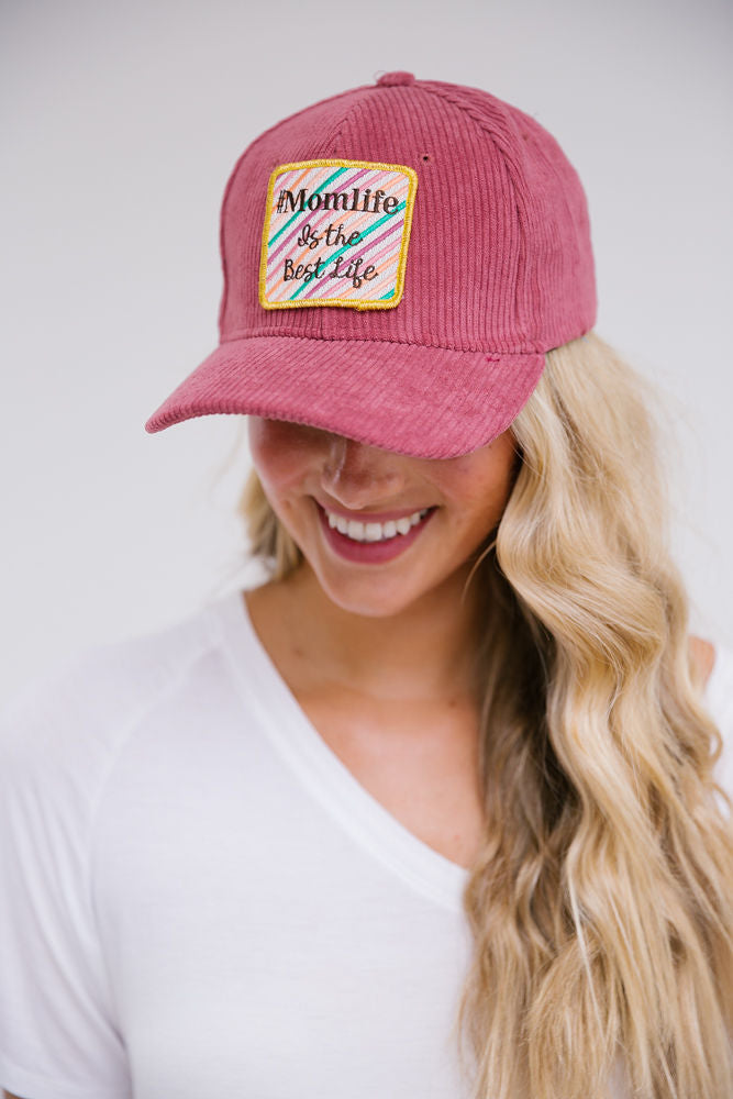 MOM LIFE PATCH HAT Hats Judith March MAUVE CORDUROY  