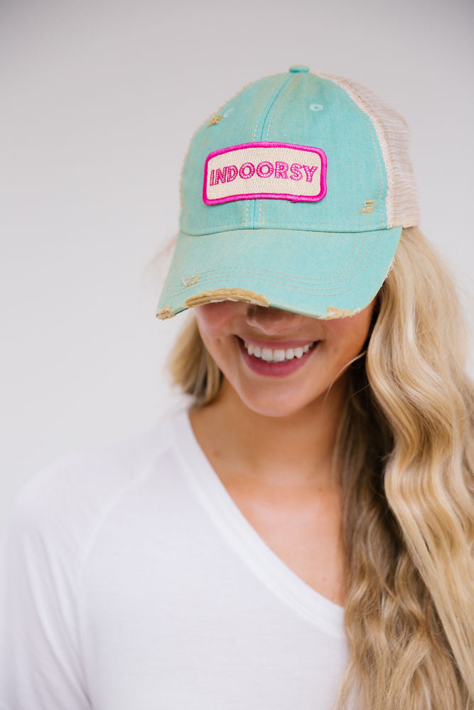 INDOORSY PATCH HAT Hats Judith March SEAFOAM DISTRESSED  