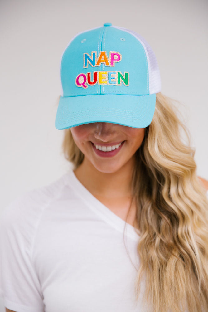 NAP QUEEN PATCH HAT Hats Judith March TURQUOISE STRUCTURED  