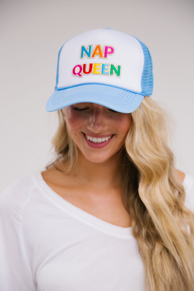 NAP QUEEN PATCH HAT Hats Judith March BLUE/WHITE TRUCKER  