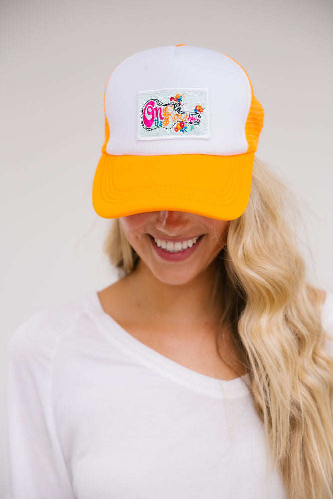 ON THE ROAD AGAIN PATCH HAT Hats Judith March ORANGE/WHITE TRUCKER  