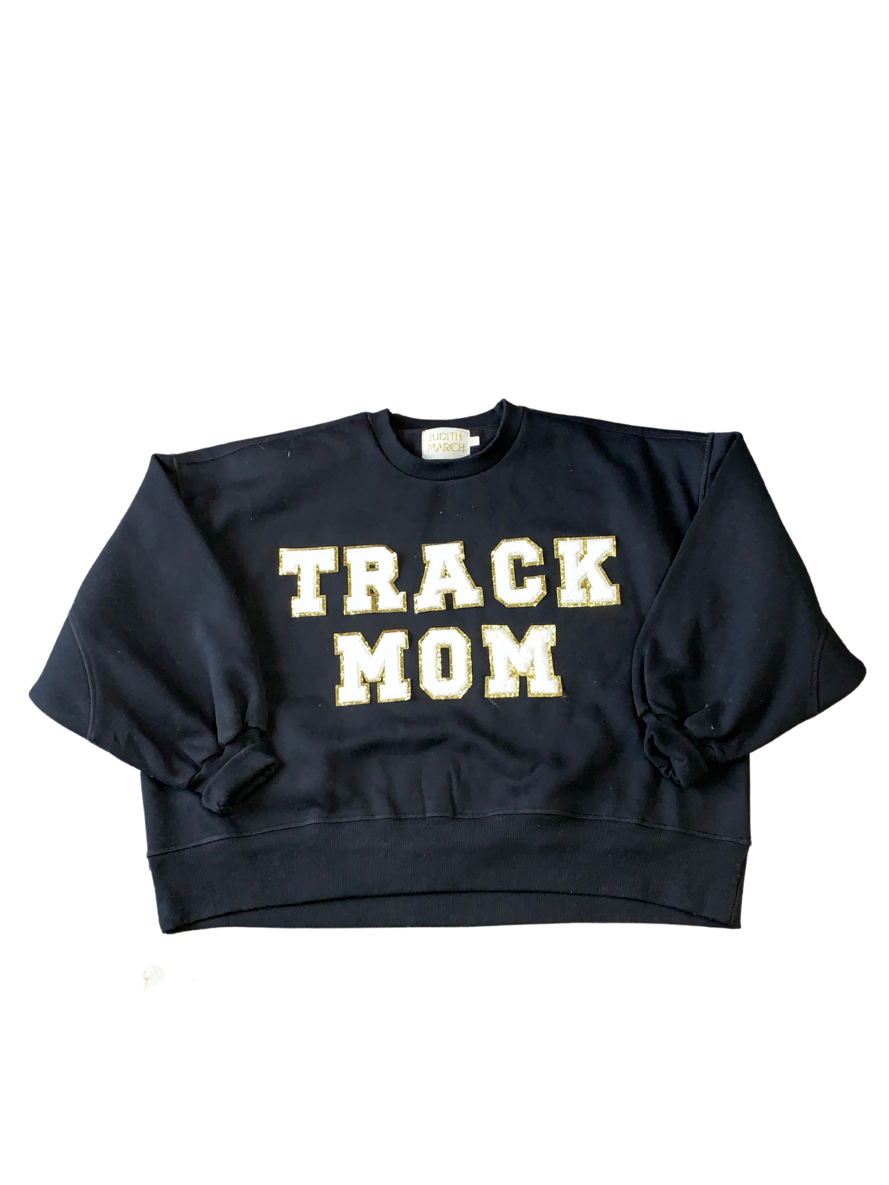 TRACK MOM PULLOVER pullover Judith March SMALL BLACK