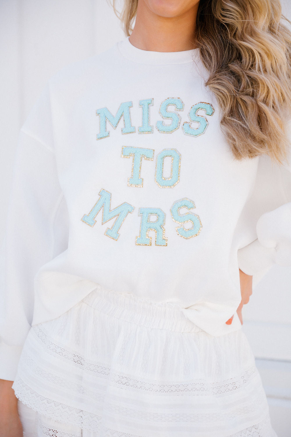 MISS TO MRS PINK PULLOVER Shirts & Tops Judith March SMALL WHITE