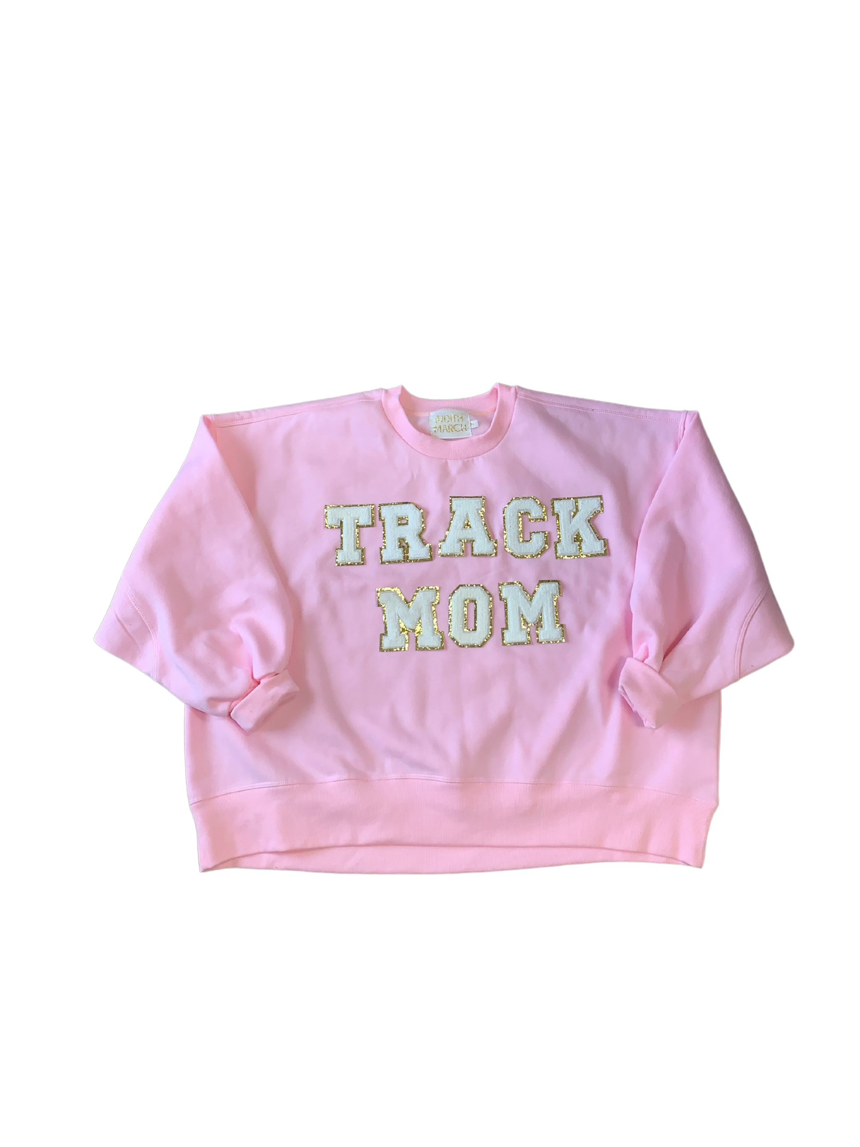 TRACK MOM PULLOVER pullover Judith March SMALL PINK