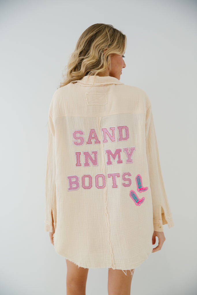SAND IN MY BOOTS SANDY BUTTON UP