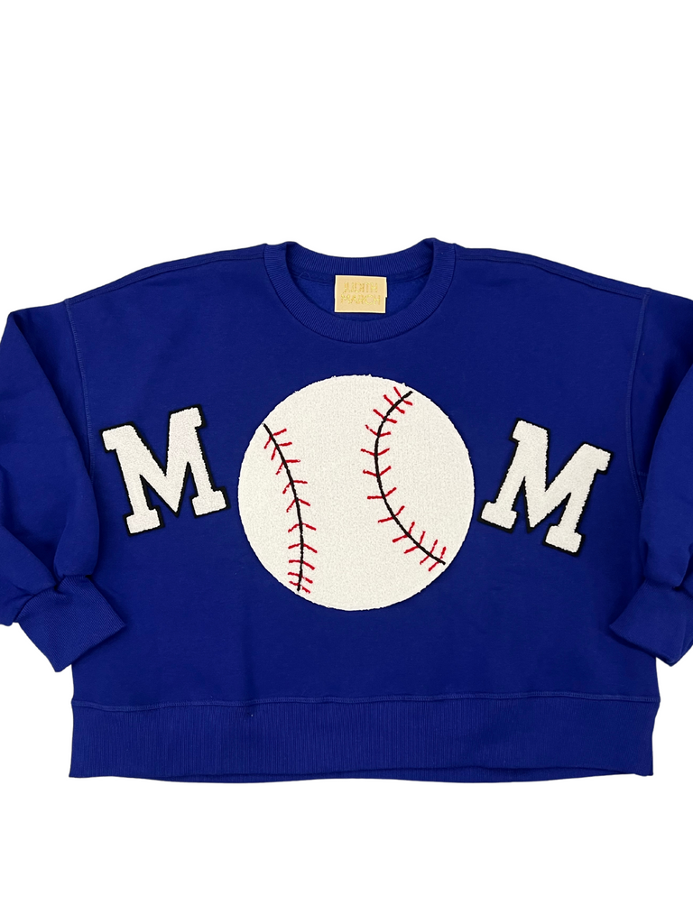 BASEBALL MOM PULLOVER TOPS Judith March SMALL ROYAL BLUE 